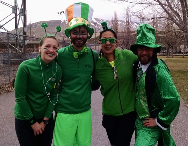 People in green