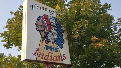 Home of the PHS Indians (Pocatello High School) sign