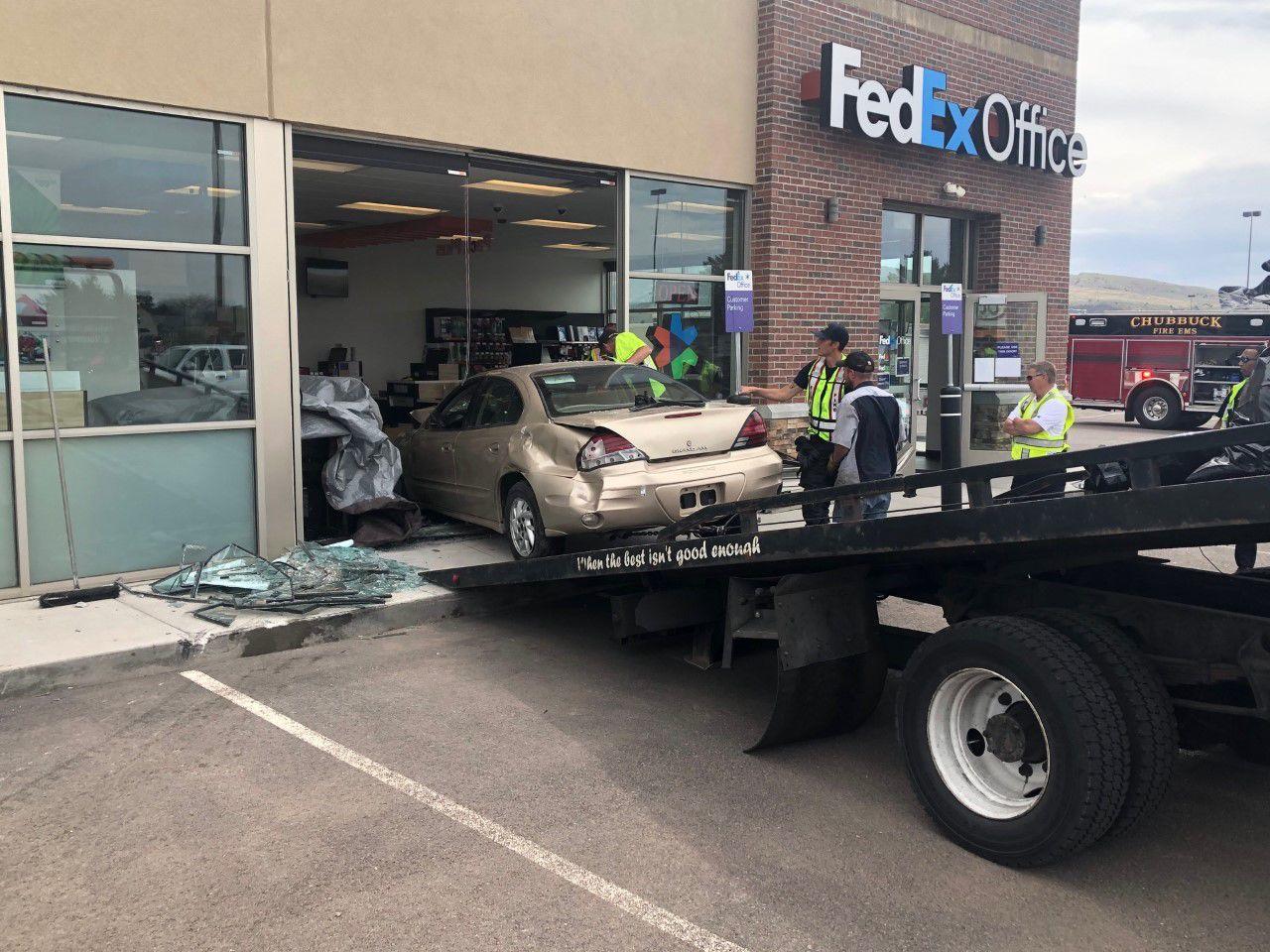 Out-of-control, unoccupied car crashes into Chubbuck FedEx store after  accident | Local 