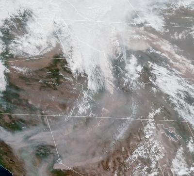 Smoke in Idaho from wildfires - satellite image