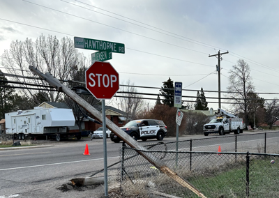 Busy Pocatello road shut down after beer truck crashes into utility ...