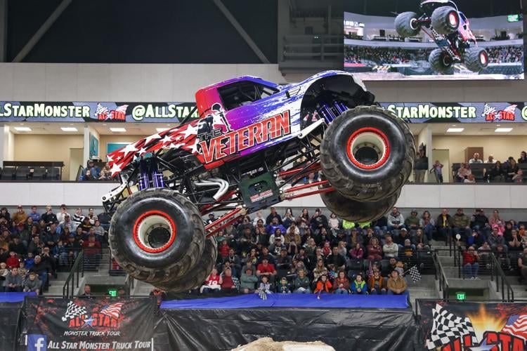 Photos of monster truck show at the Mountain America Center in Idaho