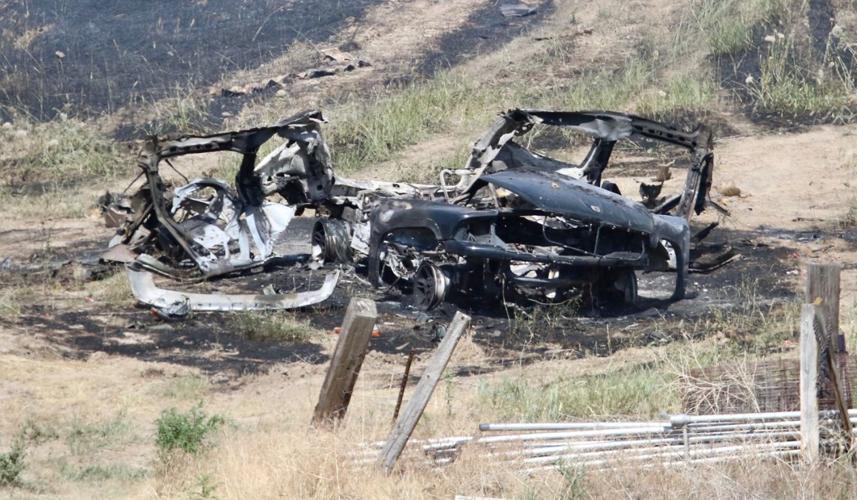 Junk car in wildfire