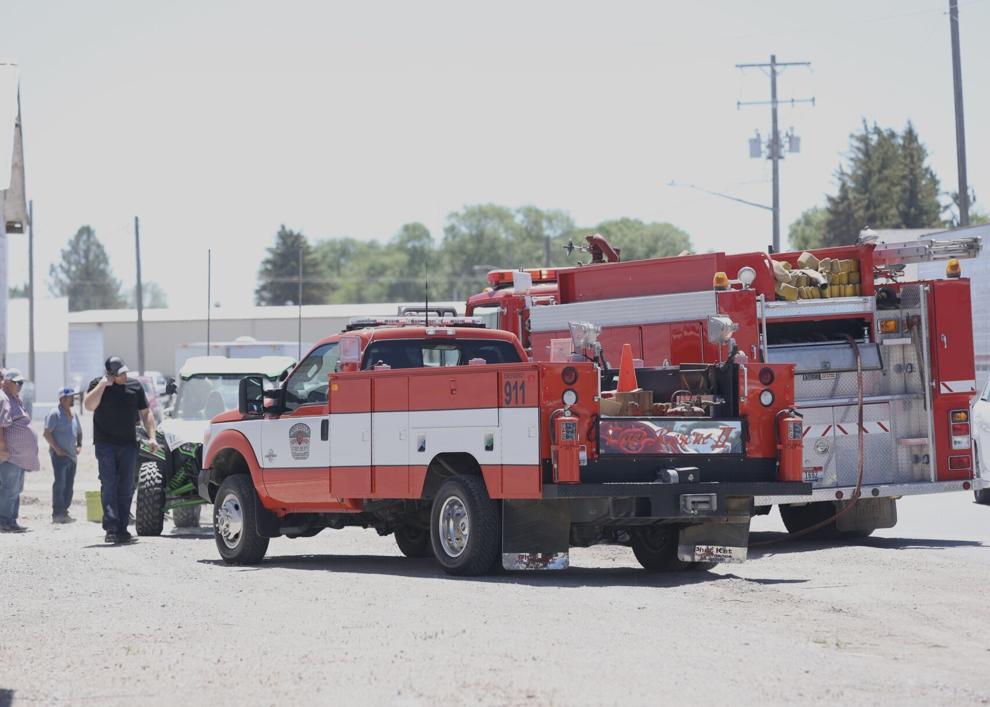 Firefighters extinguish burning UTV following Aberdeen Daze parade