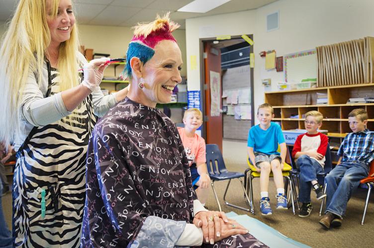 To Dye For Teacher at Inkom Elementary colors hair to reward students