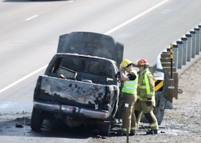 Pickup truck fire