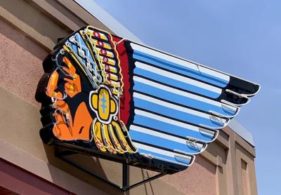 Pocatello high School neon Indian Chief sign