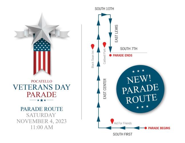 Pocatello Veterans Day New Parade Route 2023