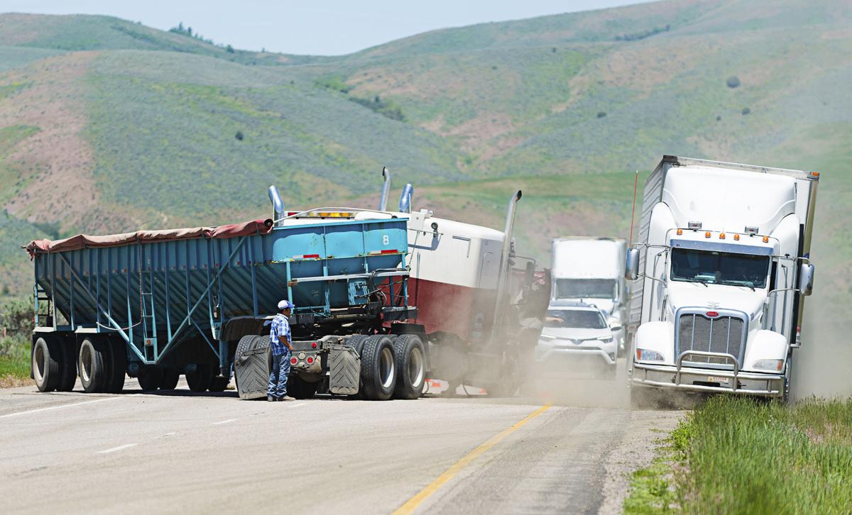 Jackknifed semi shuts down Interstate 15 in Bannock County; wreck