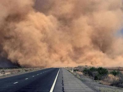 Blowing dust storm in East Idaho