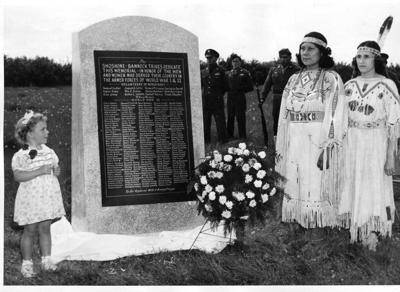 Native American War Memorial Ellen Cutler, Tex Cutler, and Bill Evans. Fort Hall