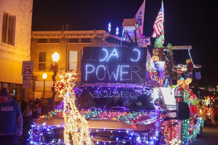 Photos of Christmas Night Lights Parade in downtown Pocatello