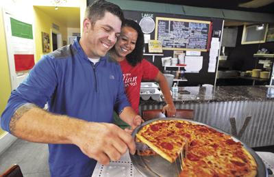 Villano's pizza Aaron and Lisa