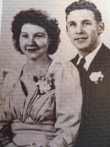Wylie Parker and his bride, Donna Sweet, at their marriage in 1946