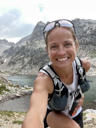 Brittany Peterson selfie in the Sawtooth Mountains