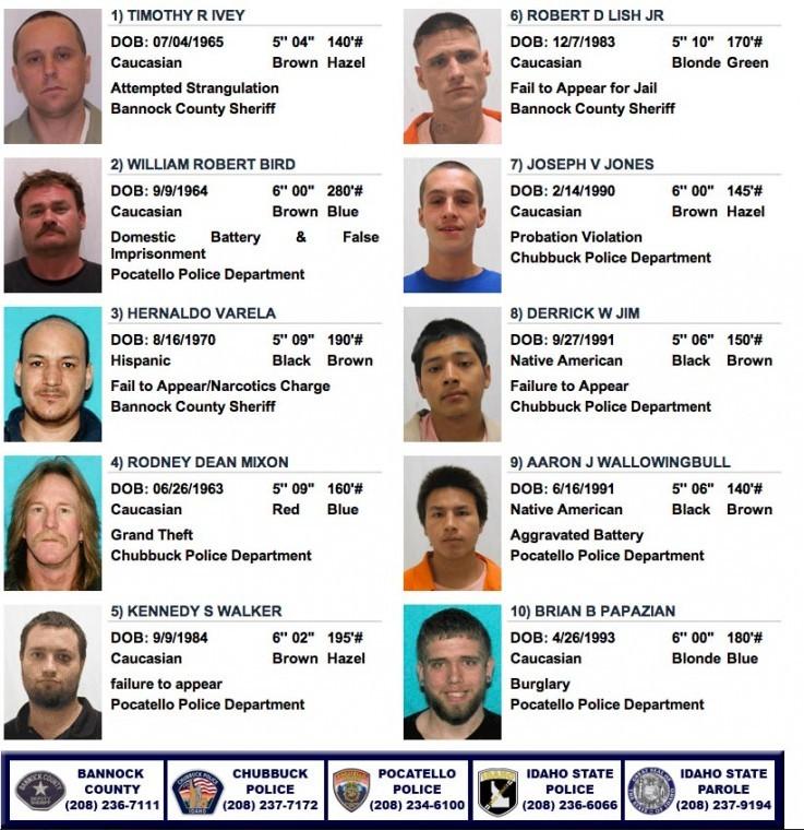 Bannock County releases Ten Most Wanted list Local
