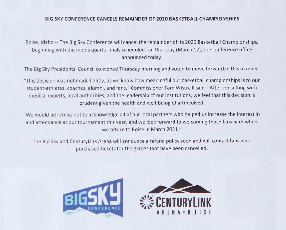 Fans Frustrated After Big Sky Tournament In Boise Gets Canceled Coronavirus Idahostatejournal Com