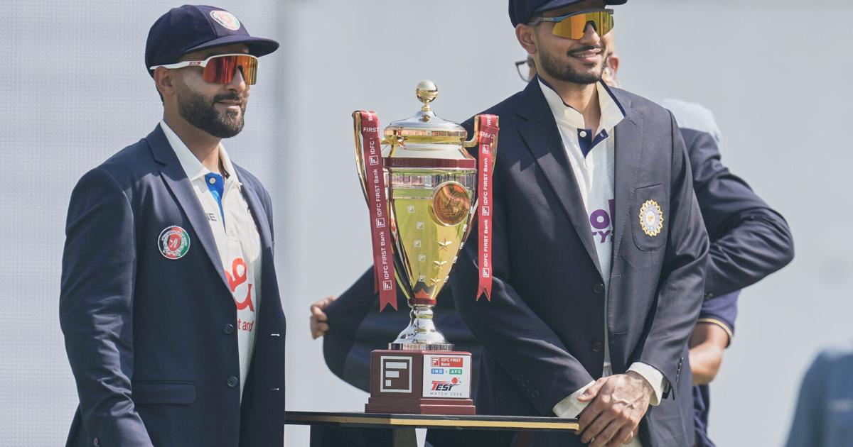 India is 96-1 at lunch on the 1st day of a one-off cricket test against Afghanistan