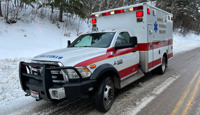 Ambulance stock image file photo snow
