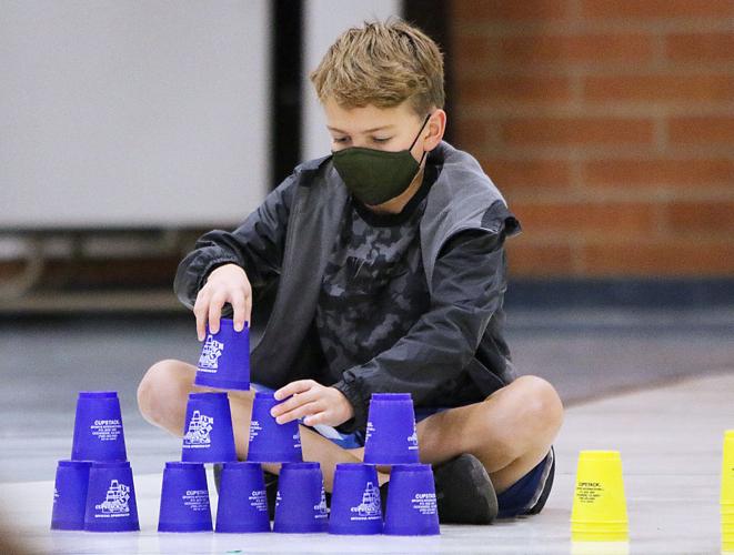 Elementary school students sport stack to break world record | Local ...