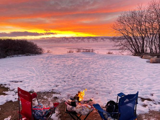 Parks winter Bear Lake sunset snow