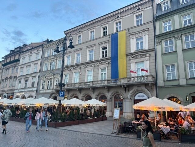Ukrainian flag in Poland