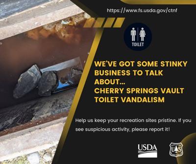 Vault toilet vandalism