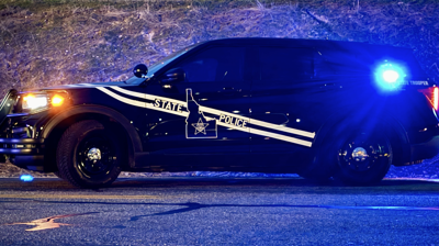 Idaho State Police night stock image file photo