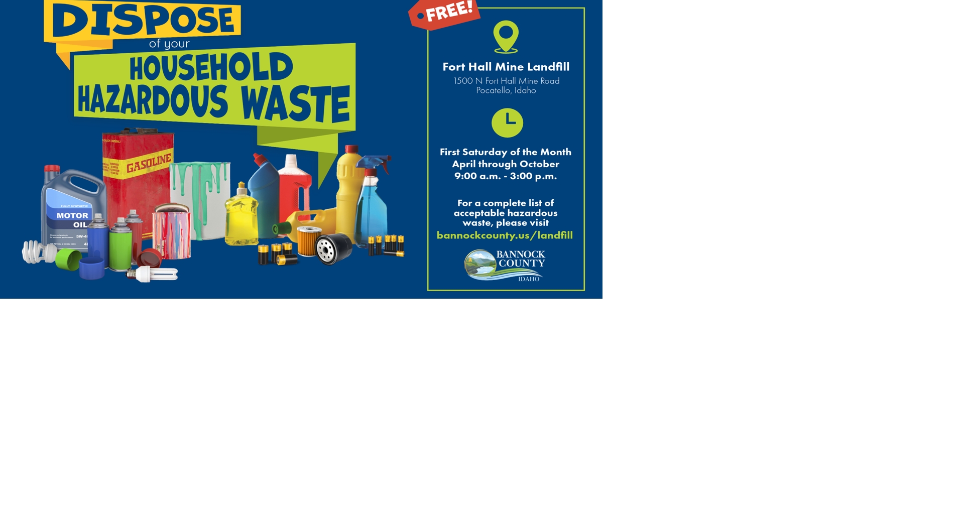 Free hazardous waste disposal returns to the Fort Hall Mine Landfill