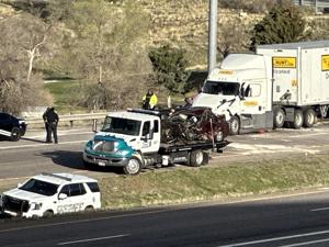 Man dead, Interstate 15 southbound shut down in Pocatello after semi and car collide on freeway