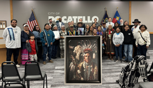 City of Pocatello receives Chief Pocatello art print from local artist