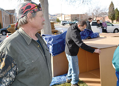 Michael Sampson at Aid for Friends Homeless Awareness Encampment