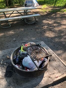 Idaho campground trash
