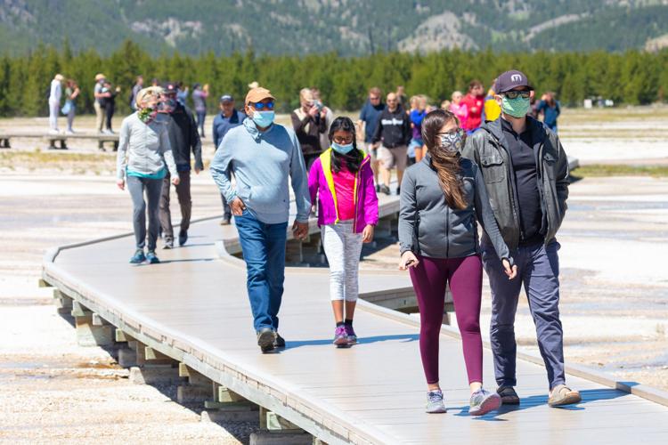 Masked Yellowstone visitors