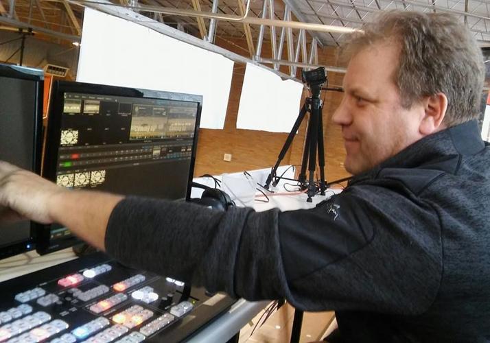 John Young working a live broadcast