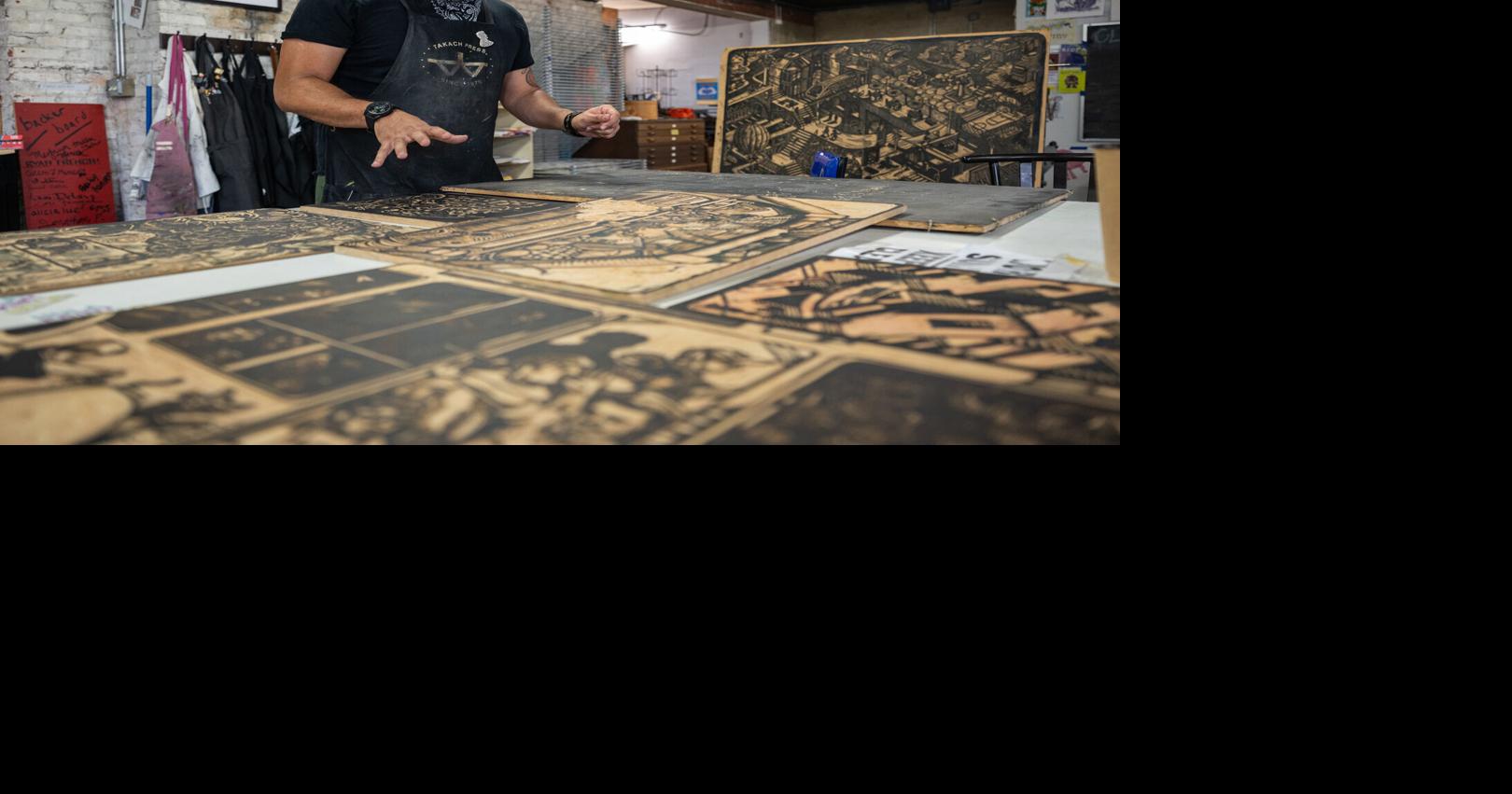 Reinaldo Gil Zambrano’s studio inside of Spokane Print & Publishing Center helps him hone his craft