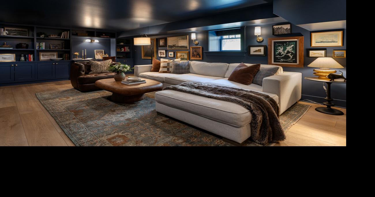 A basement’s color-drenched renovation leans into the space’s natural moodiness