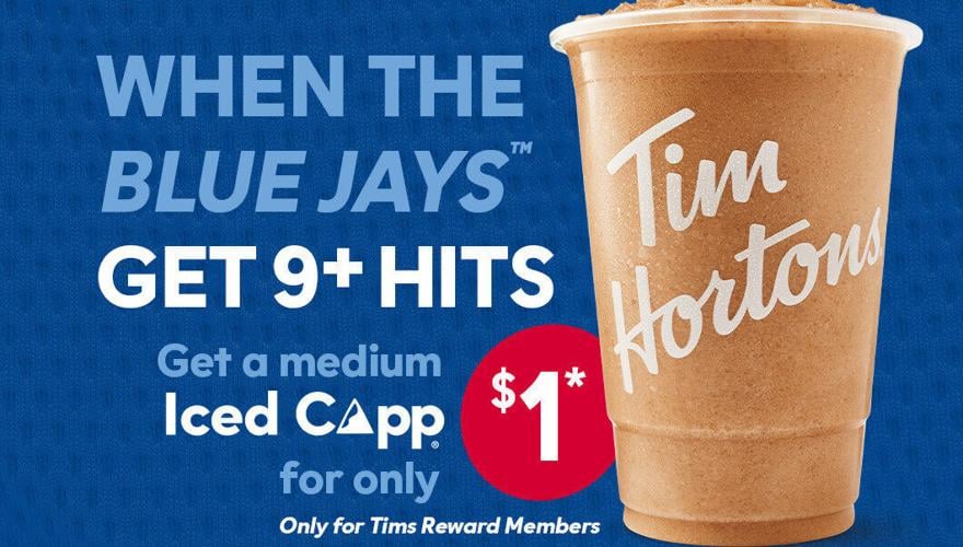 Blue Jays fans can celebrate with a $1 Tim Hortons Iced Capp