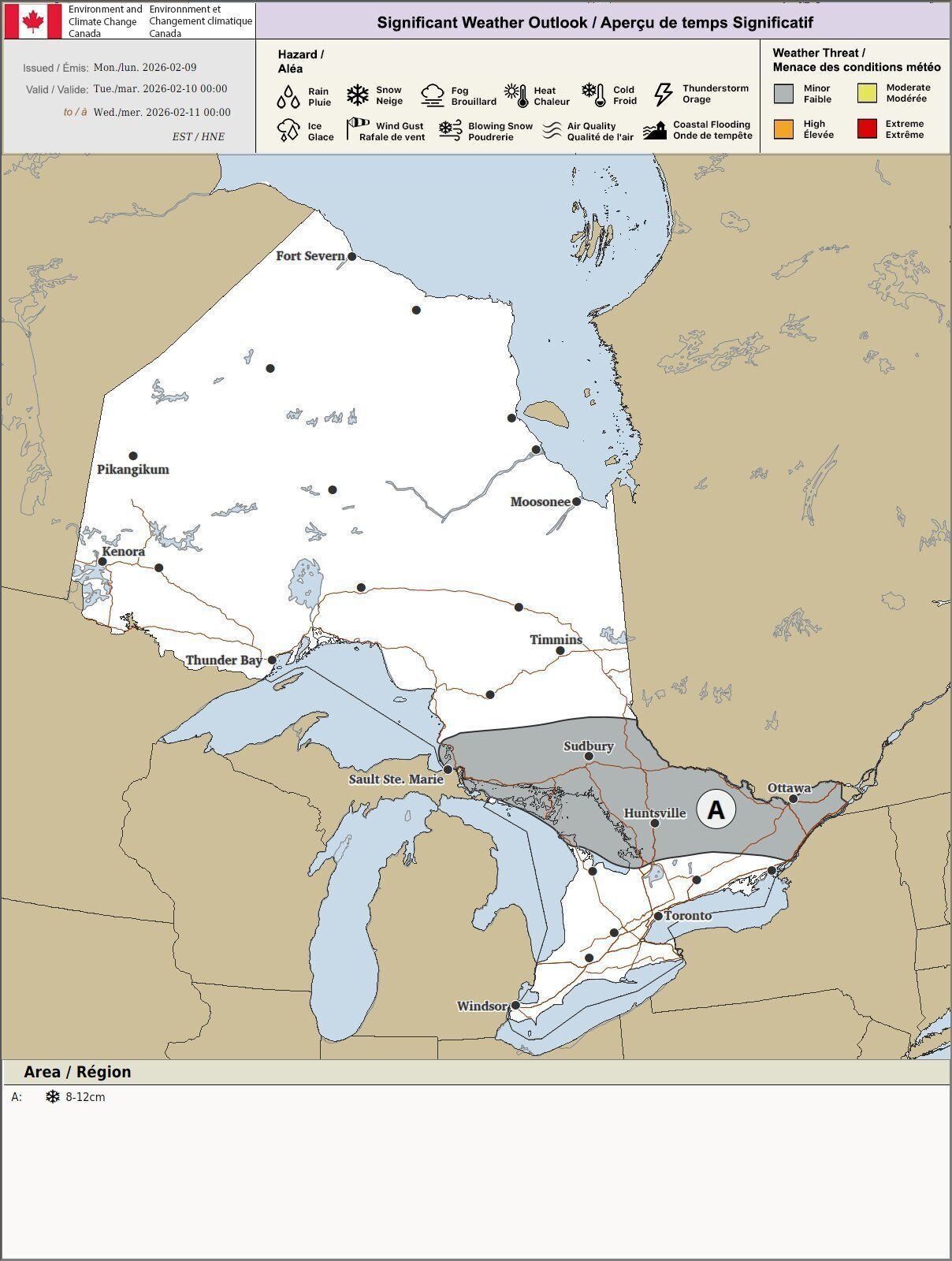 Parts of Ontario could see temperatures rise to 3 C Tuesday