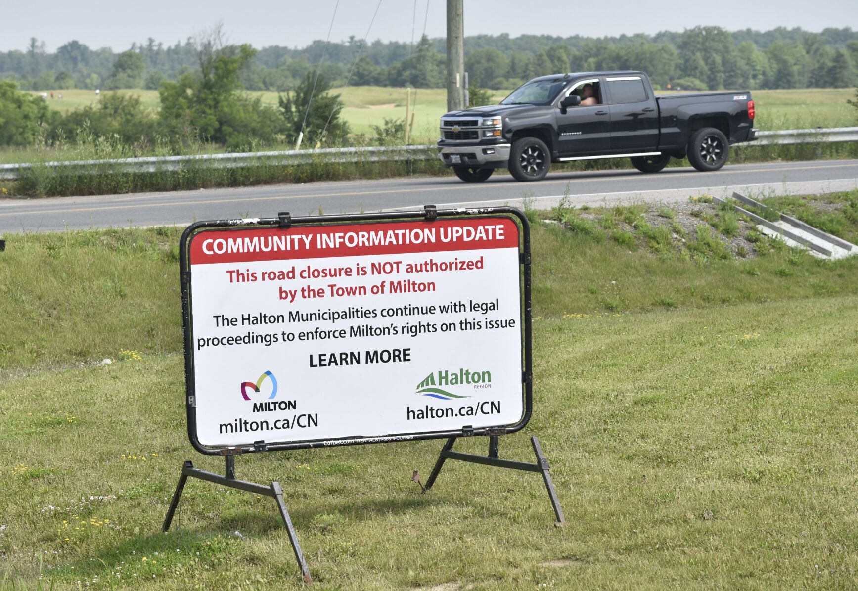 Disturbing CN closing Milton road without town approvals