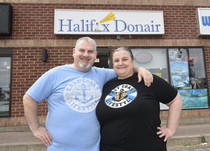 Jim and Tina Tsouros in front of Halifax Donair