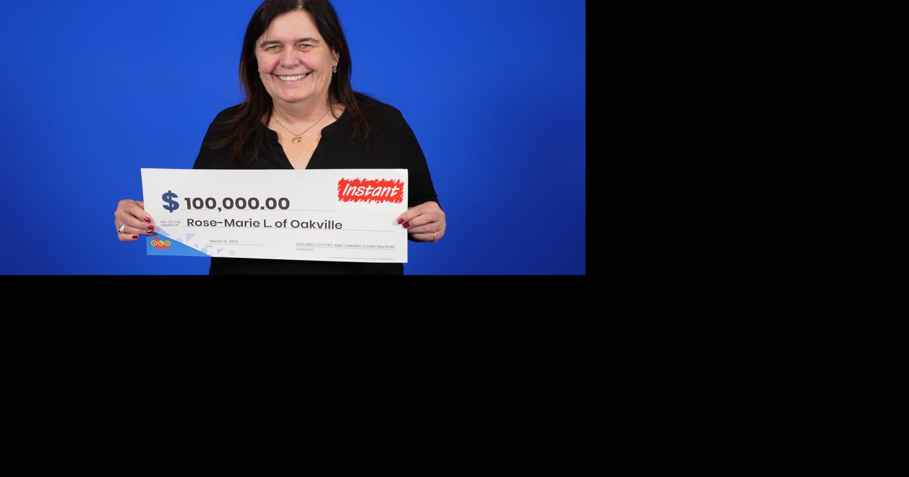 Oakville woman racks up 100,000 lottery win