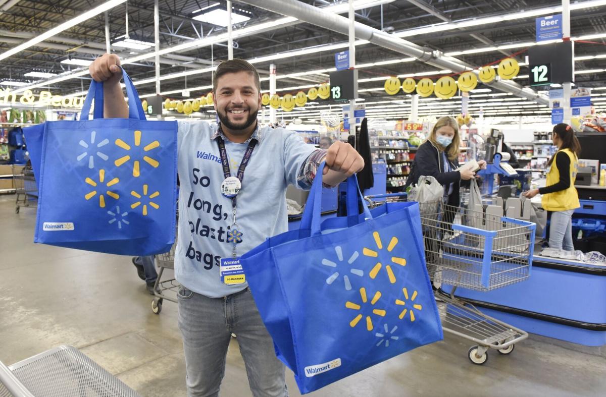Burlington Walmart begins phase out of plastic shopping bags