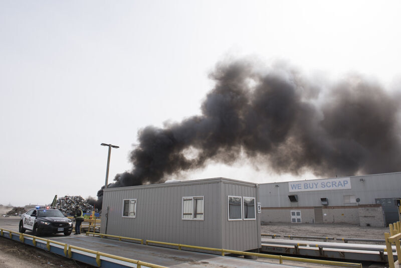 UPDATE: Fire now out at Burlington’s metal recycling plant