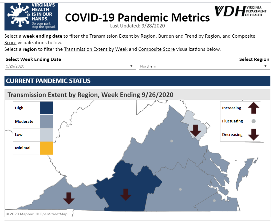 Virginia health department launches pandemic dashboard tied to CDC
