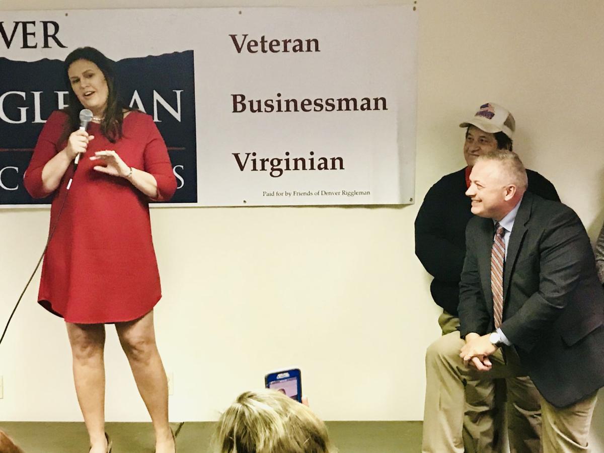 Stumping for Riggleman, Sarah Huckabee Sanders takes Warrenton by storm