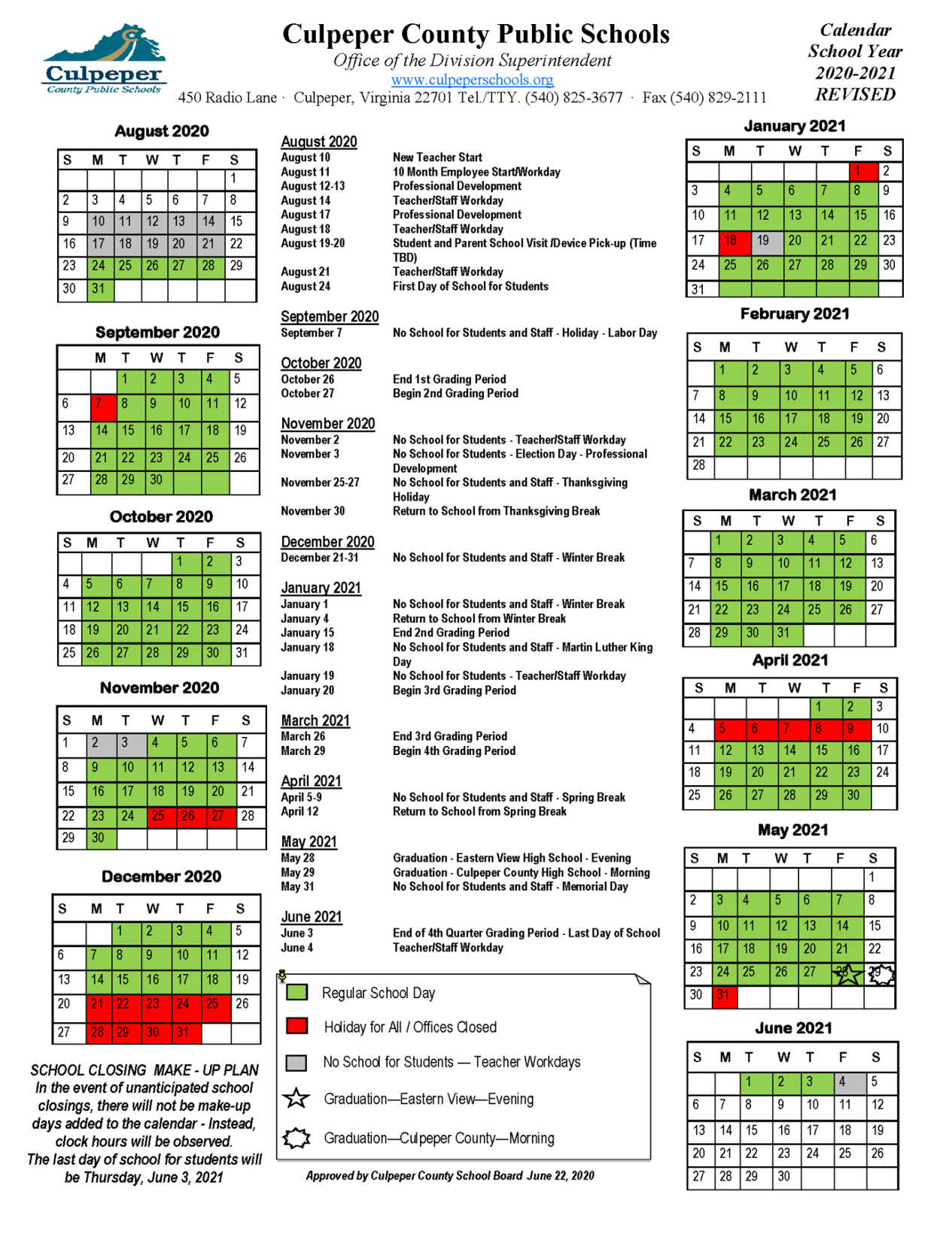 Culpeper County School Board agrees to revised '20-21 schedule | InsideNoVa Culpeper - Culpeper Times | insidenova.com Culpeper County School Board agrees to revised '20-21 schedule | InsideNoVa Culpeper - Culpeper Times | insidenova.com