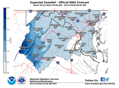 Limited Light Snow Expected For Parts Of Northern Virginia Monday