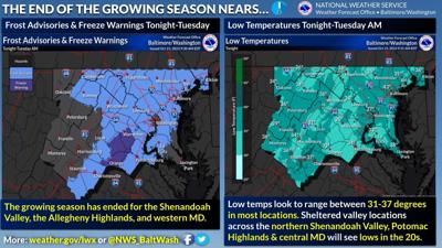 Freeze warnings, frost advisories up for Tuesday morning