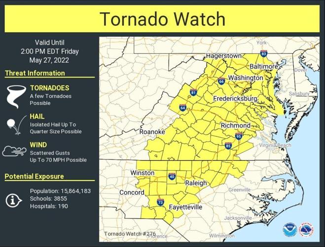 Tornado watch in effect until 2 p.m. for all of Northern Virginia ...